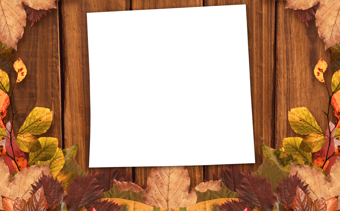 Transparent Wood Frame Surrounded by Autumn Leaves with Blank Center - Download Free Stock Images Pikwizard.com