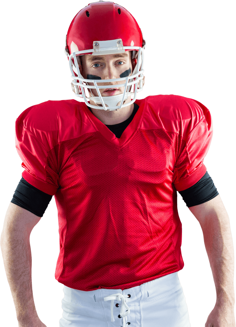 American Football Player in Red Uniform Illustration