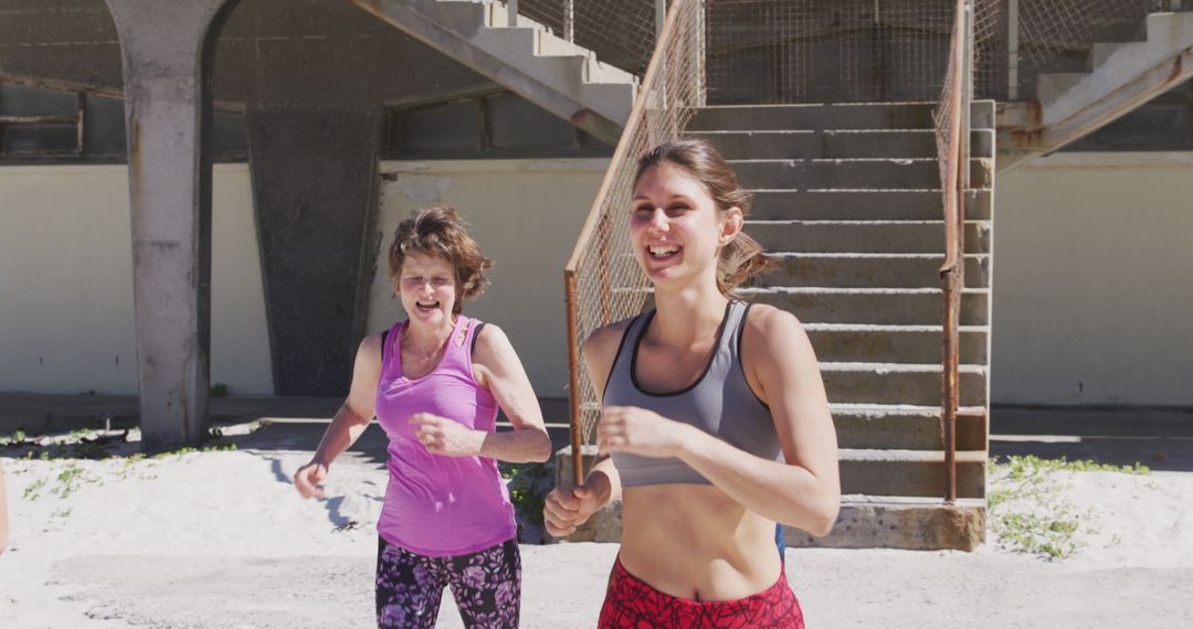 Two Women Enjoying Outdoor Workout in Sunny Weather - Free Images, Stock Photos and Pictures on Pikwizard.com