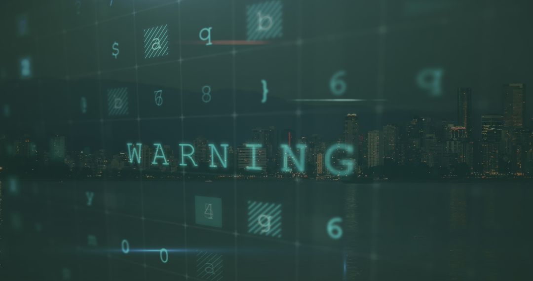 Digital Security Warning Over Urban Backdrop