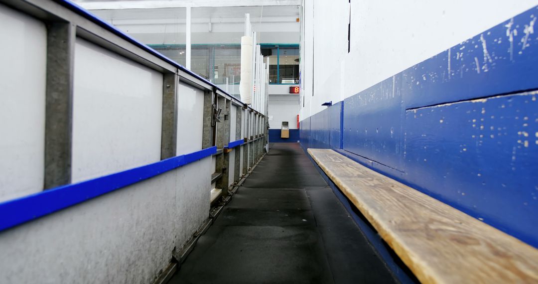 Empty Hockey Rink Bench Area Waiting for Athletes - Free Images, Stock Photos and Pictures on Pikwizard.com