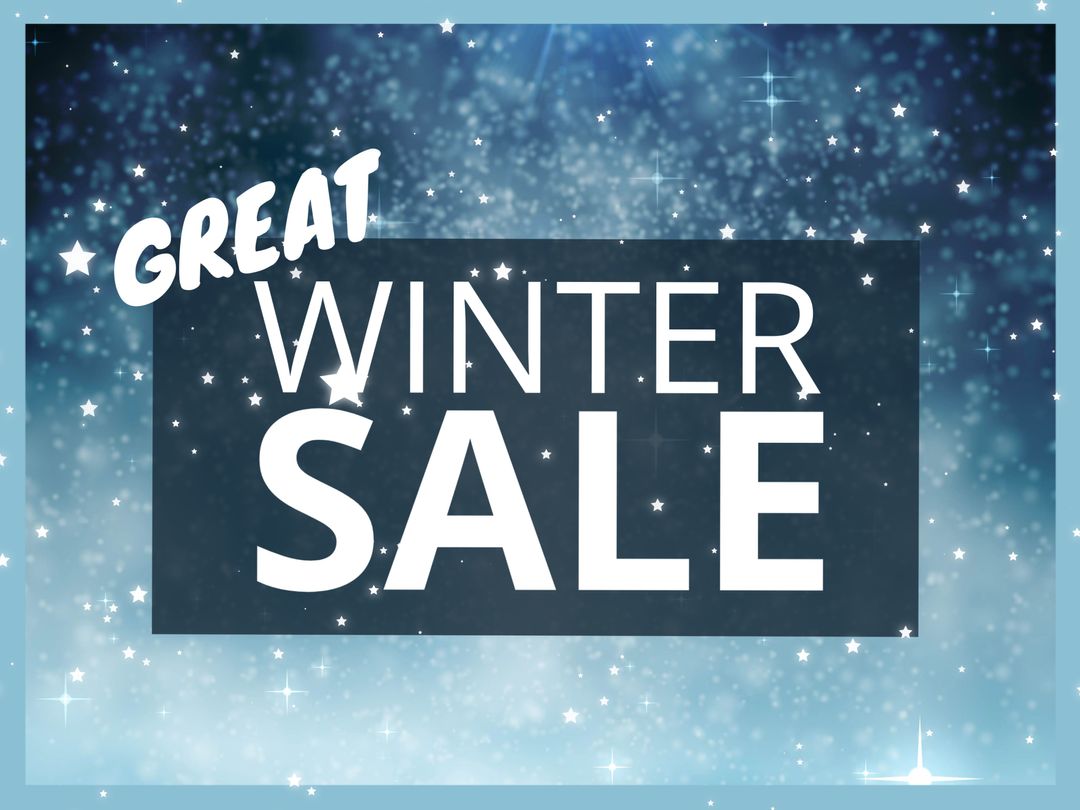 Great Winter Sale Promotion with Frosty Starlit Background