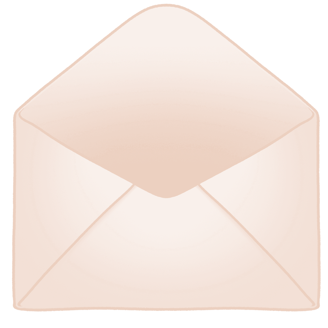 Minimalist Peach Envelope with Transparent Background