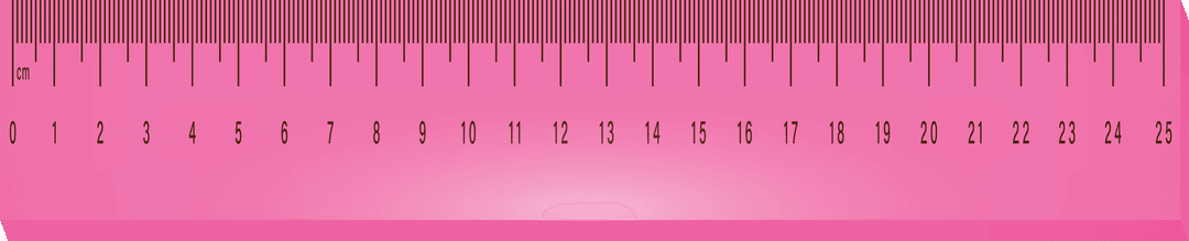 Pink Transparent Ruler for Mathematics on Clear Background