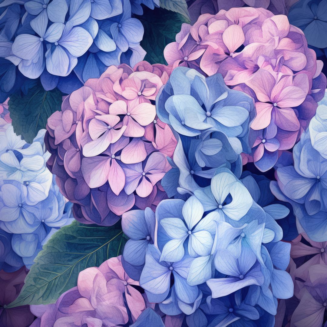 Full frame of blue and pink hydrangeas background, created using generative ai technology - Free Images, Stock Photos and Pictures on Pikwizard.com