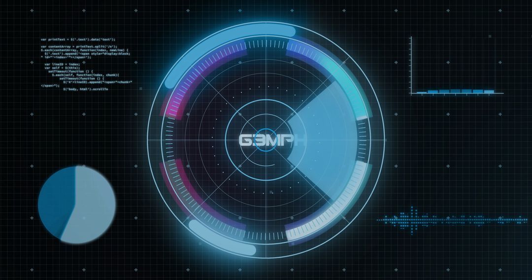 Futuristic Digital Dashboard Interface with Data Visualizations
