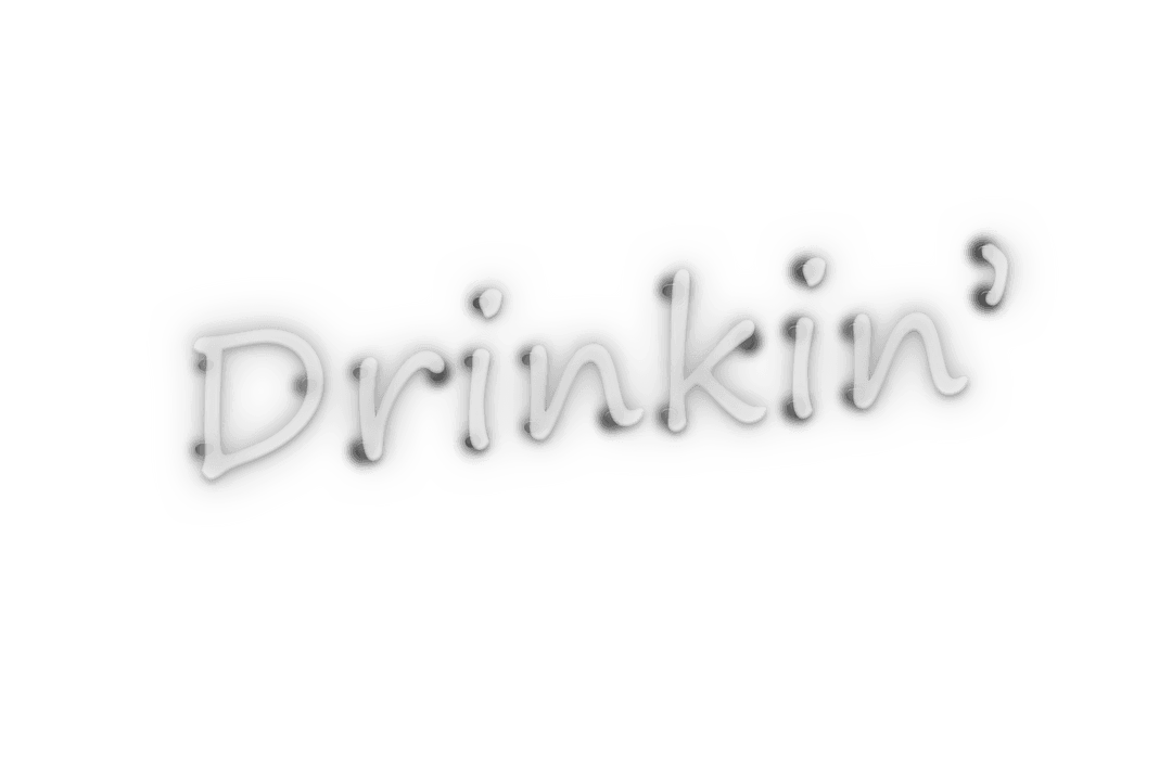 Grey Drinkin' Text on Transparent Background Isolated Typographic Design