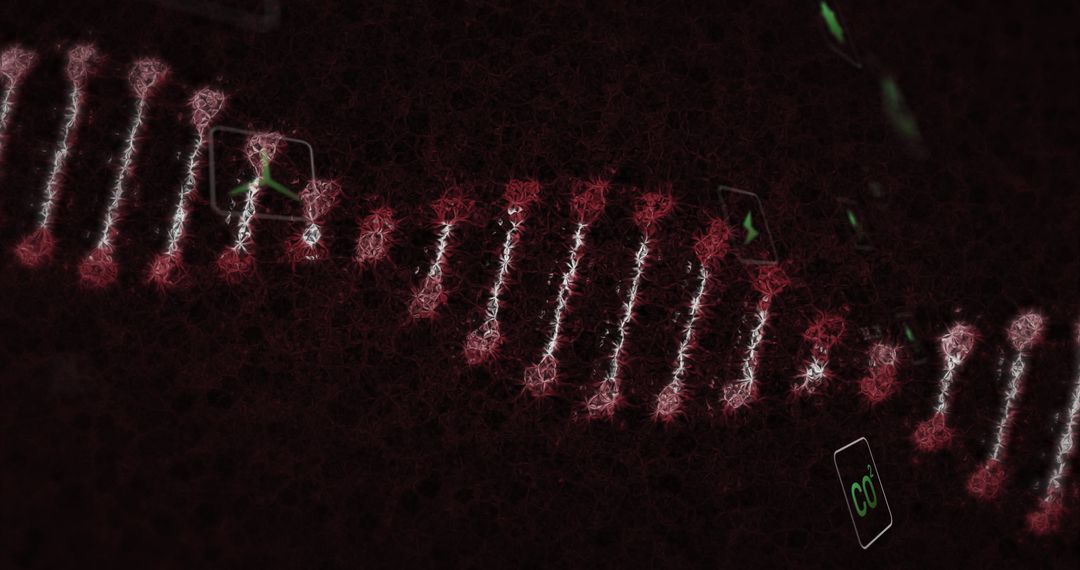 Digital DNA Helix with Futuristic Glowing Nodes