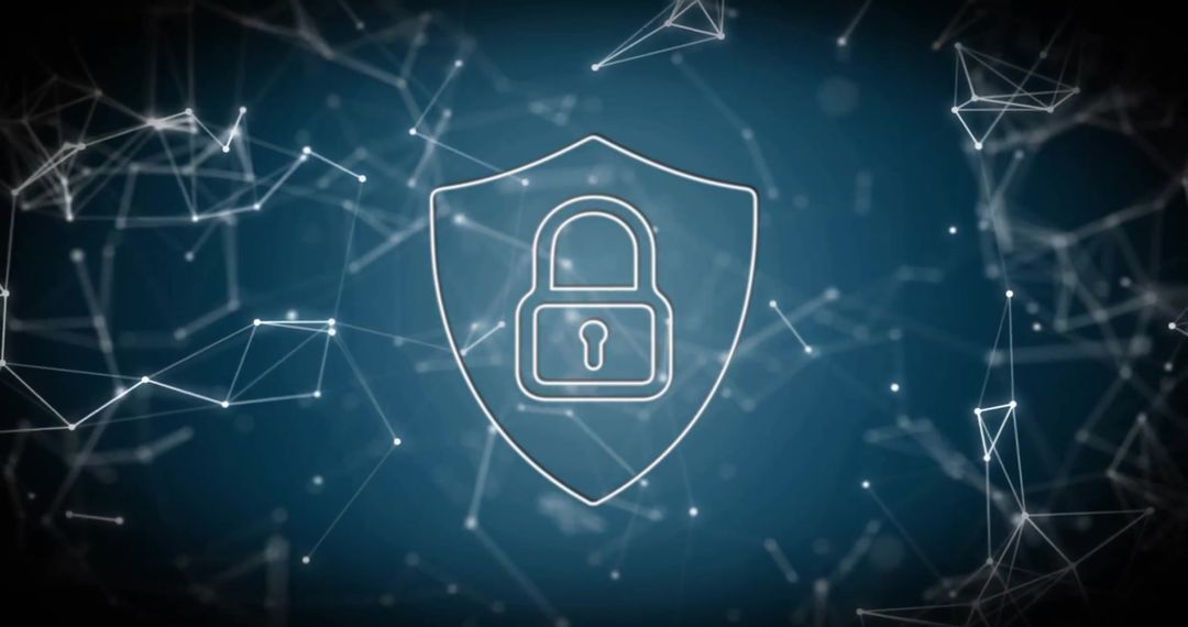 Secure Digital Network with Cyber Security Symbols