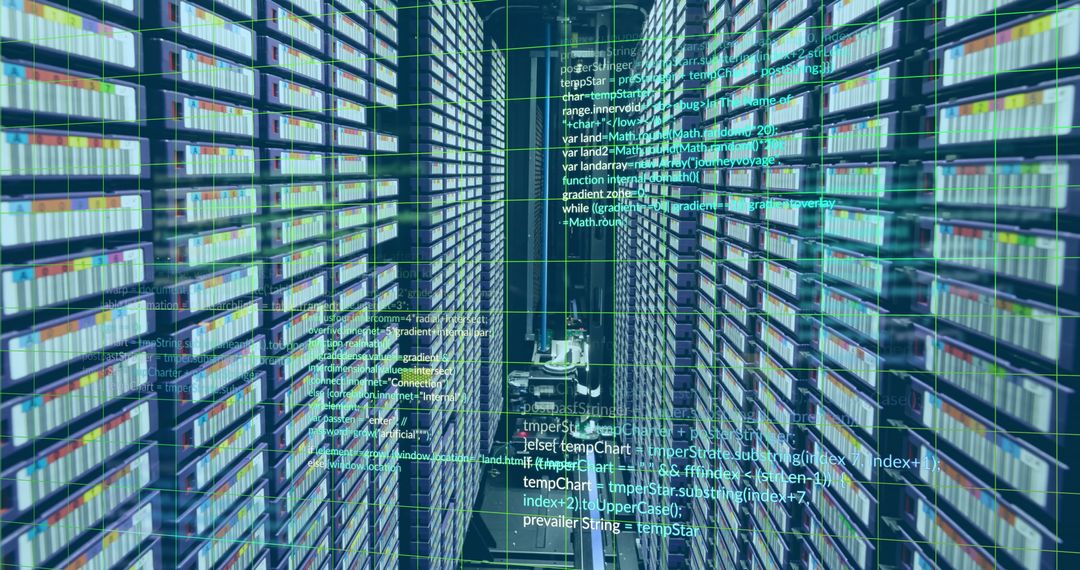 Digital Code Overlay on Data Servers in High-Tech Data Center