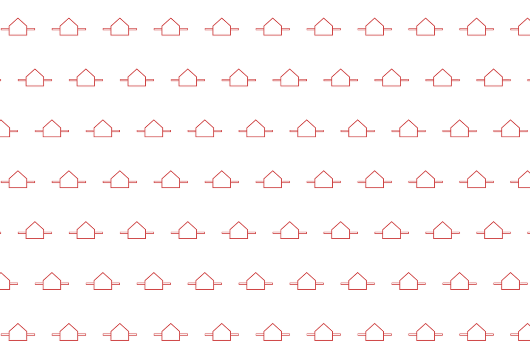 Seamless Red House Pattern on Transparent Background
