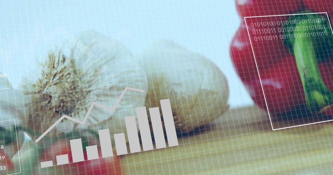 Fresh Produce with Digital Analytics Overlay