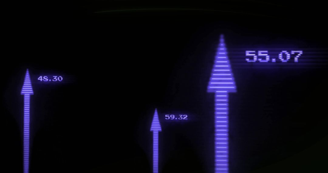 Digital Arrows Displaying Holographic Data Visualization