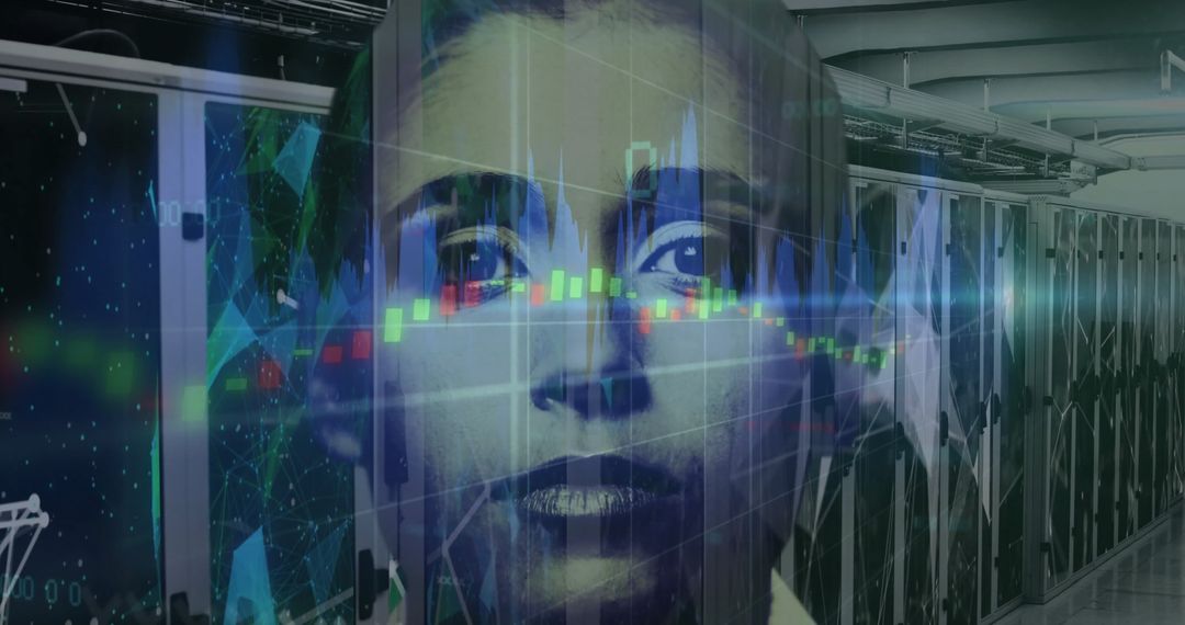 Female Face Merging with Data Center and Financial Analytics