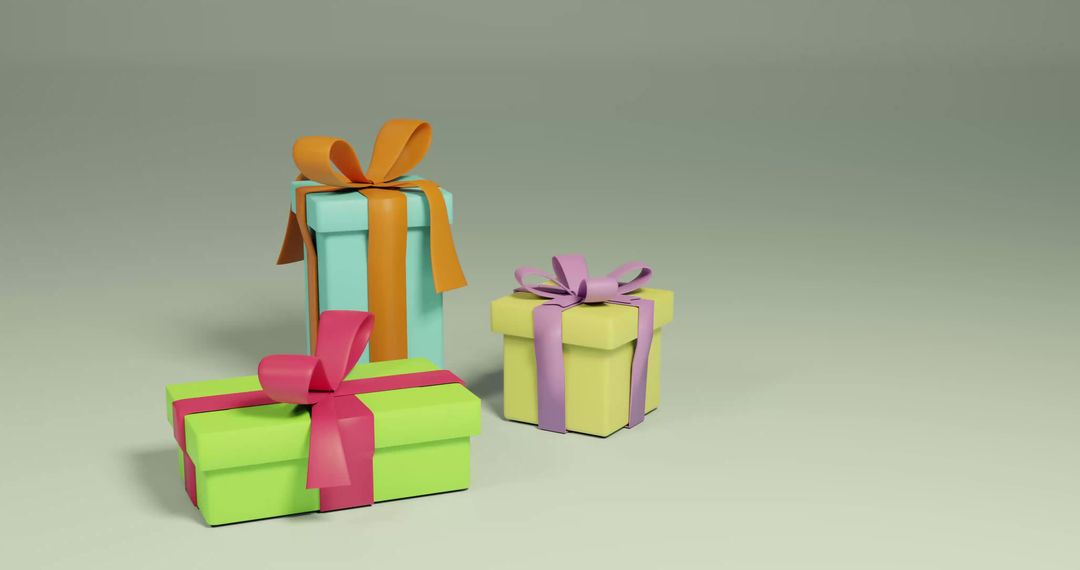 Colorful Gift Boxes with Bows on Neutral Background - Free Images, Stock Photos and Pictures on Pikwizard.com