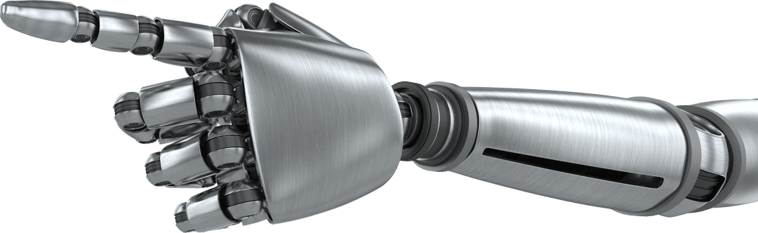 Metallic Robotic Arm in Transparent Background Pointing Gesture - Download Free Stock Images Pikwizard.com
