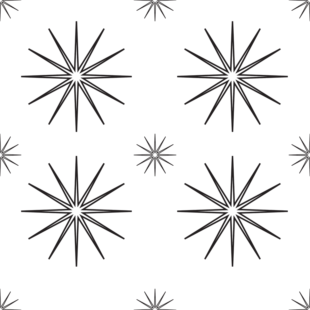 Stylish Star Shapes Pattern on Transparent Background