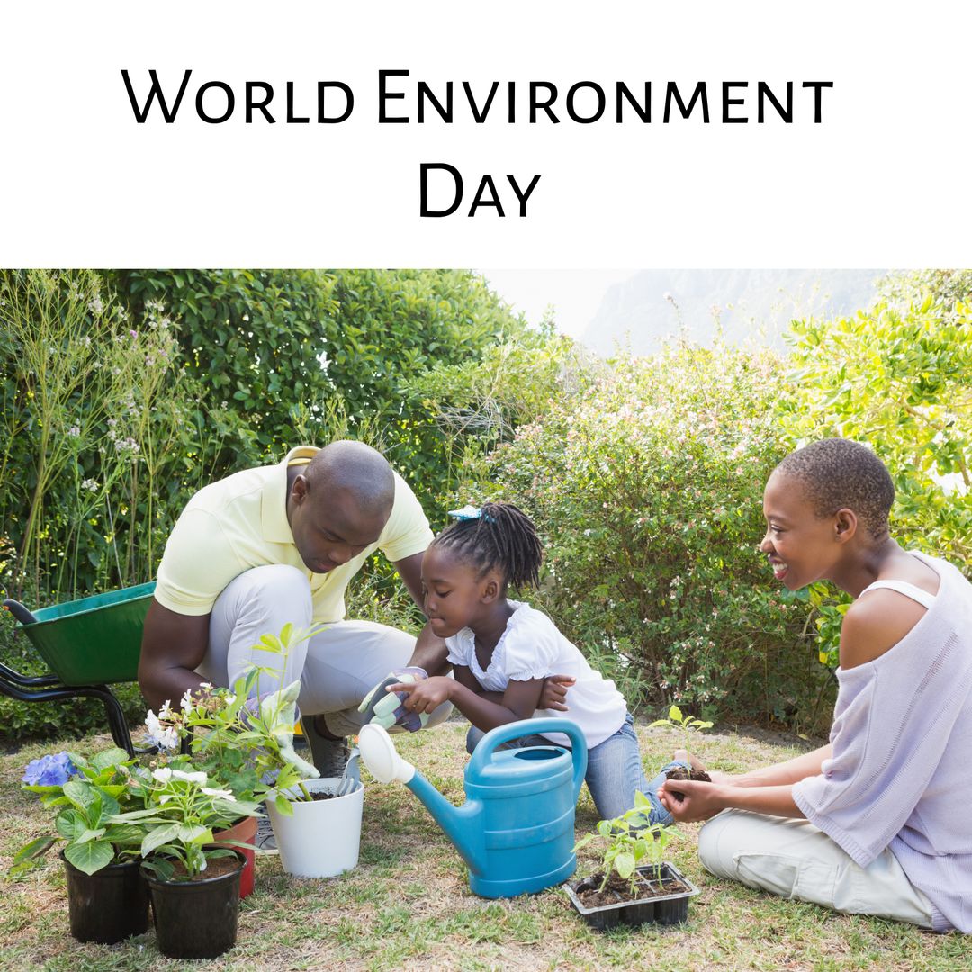 Family Planting Together for World Environment Day