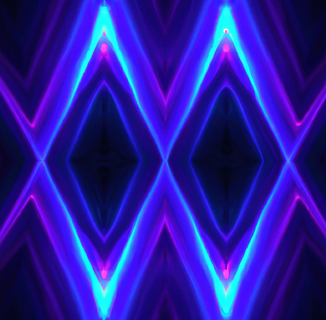 Futuristic Neon Lights Creating Symmetrical Pattern - Free Images, Stock Photos and Pictures on Pikwizard.com