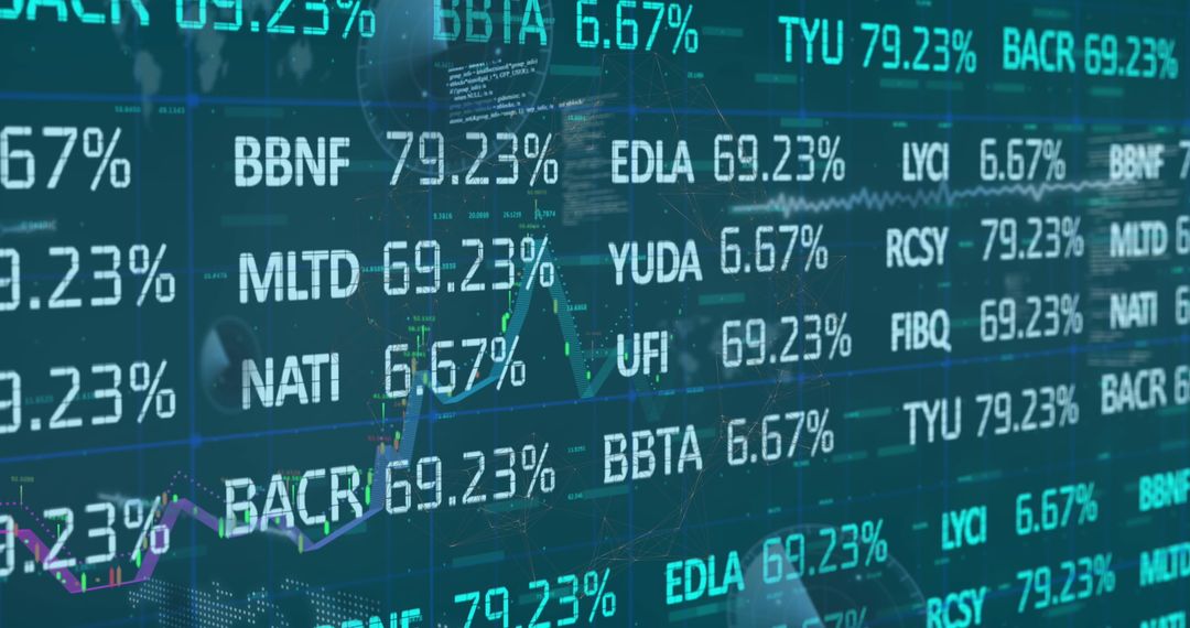 Stock Market Data and Technology Display Concept