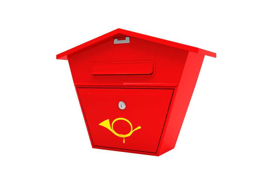 Red Mailbox with Post Horn Icon on Transparent Background - Download Free Stock Images Pikwizard.com