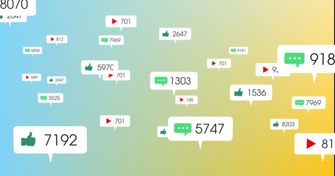 Social Media Icons in Colorful Abstract Background