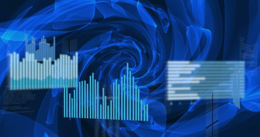 Data Processing Visual Concept with Blue Abstract Background
