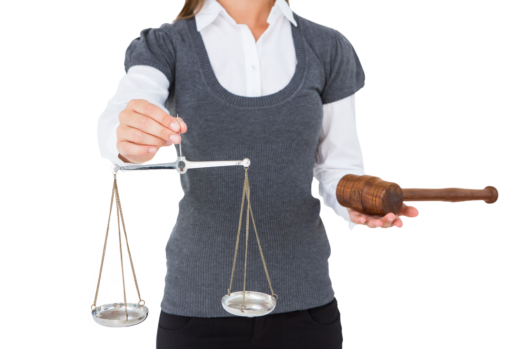 Business woman holding gavel and transparent scales of justice - Download Free Stock Images Pikwizard.com