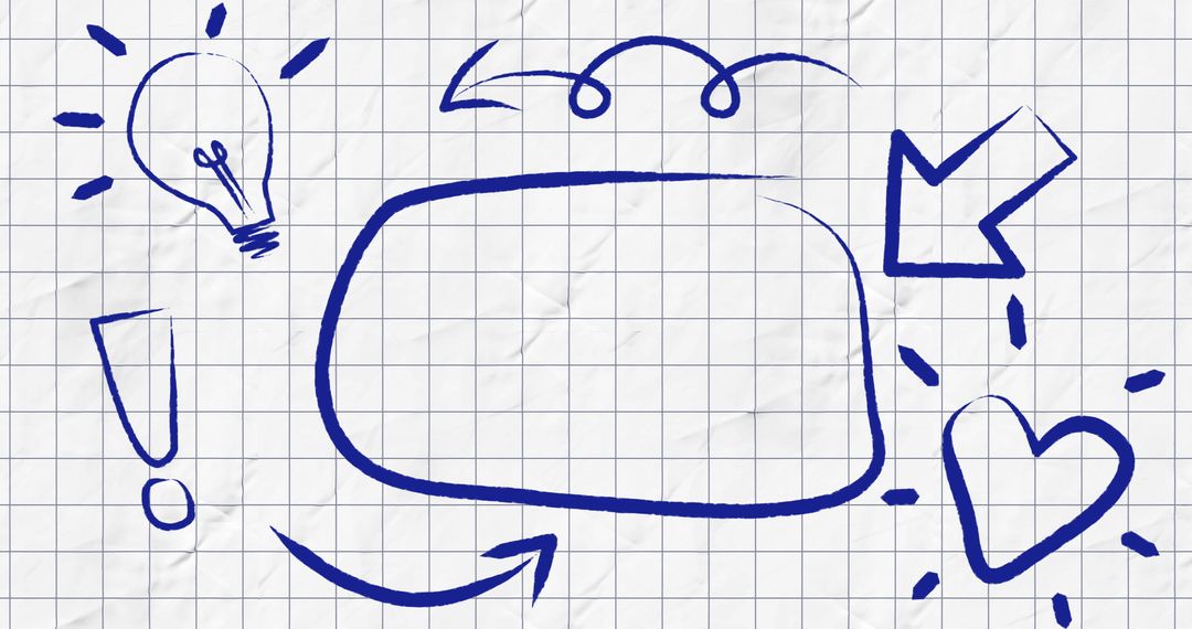 Creative Doodle Art on Squared Paper