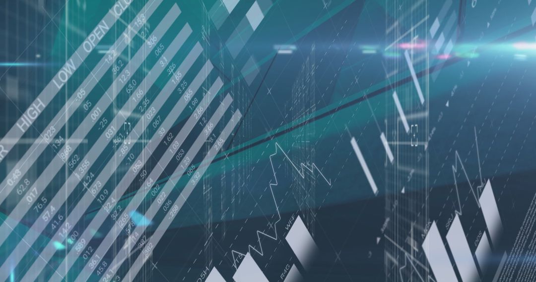 Futuristic Financial Data Visualizations on Digital Interface