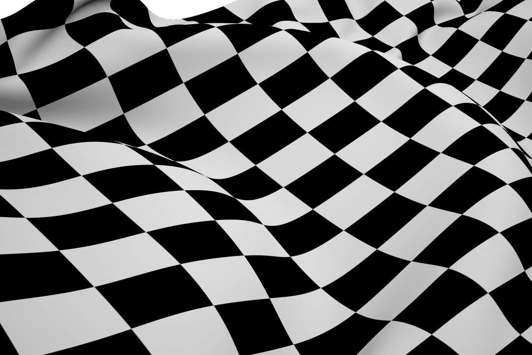Checkered Flag Transparent Illustration with Dynamic Waves