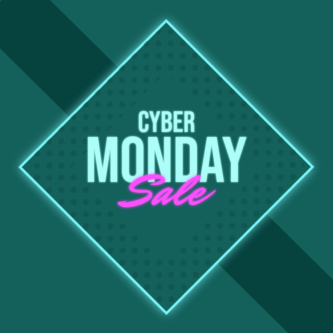 Cyber Monday Sale Banner with Modern Green Design
