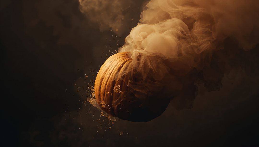 Surreal Floating Glowing Sphere with Ethereal Smoke