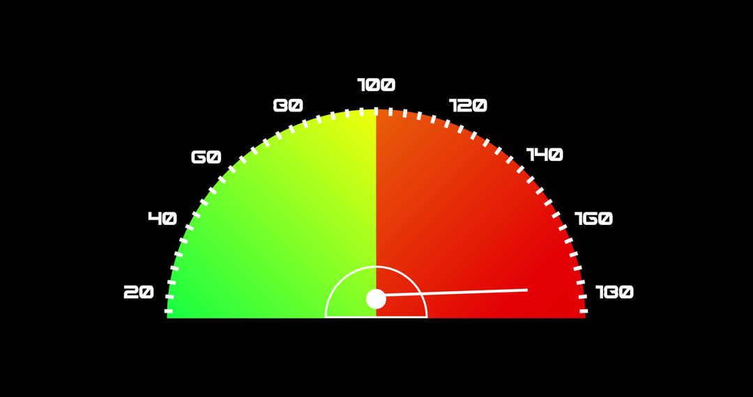 Colorful Speedometer Display on Black Background