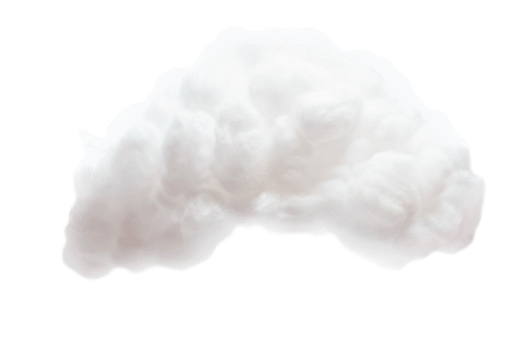 Digital White Cloud Vector on Transparent Background