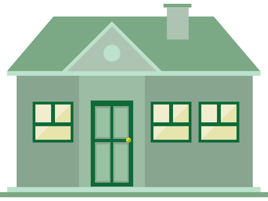 Green House Illustration on Transparent Background with Windows and Door - Download Free Stock Images Pikwizard.com