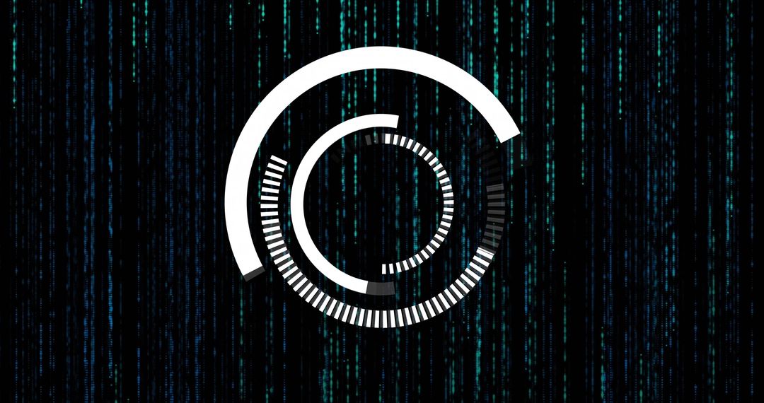 Abstract Digital Interface with Circular HUD Elements