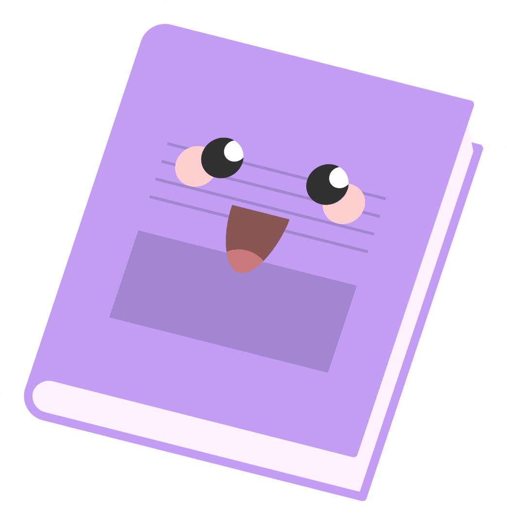 Playful Purple Notebook With Smiling Face on Transparent Background