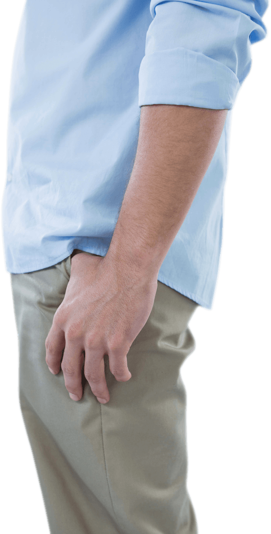 Transparent Midsection of Man in Casual Attire
