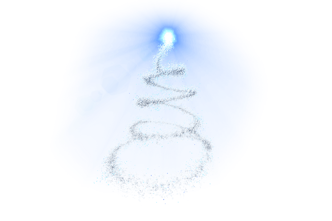 Glowing Abstract Christmas Tree on Transparent Background