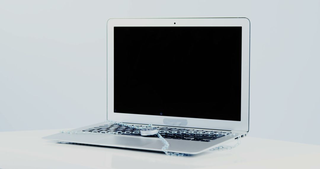 Close-up of laptop against white background 4k - Free Images, Stock Photos and Pictures on Pikwizard.com