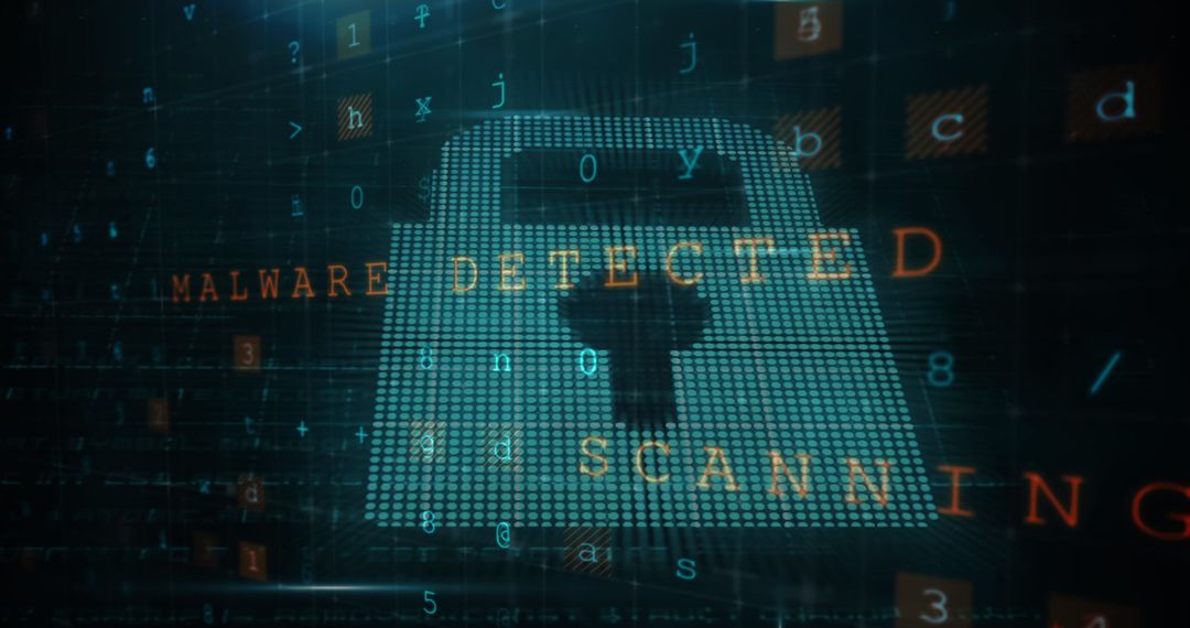 Digital Cybersecurity Concept with Malware Detection and Scanning