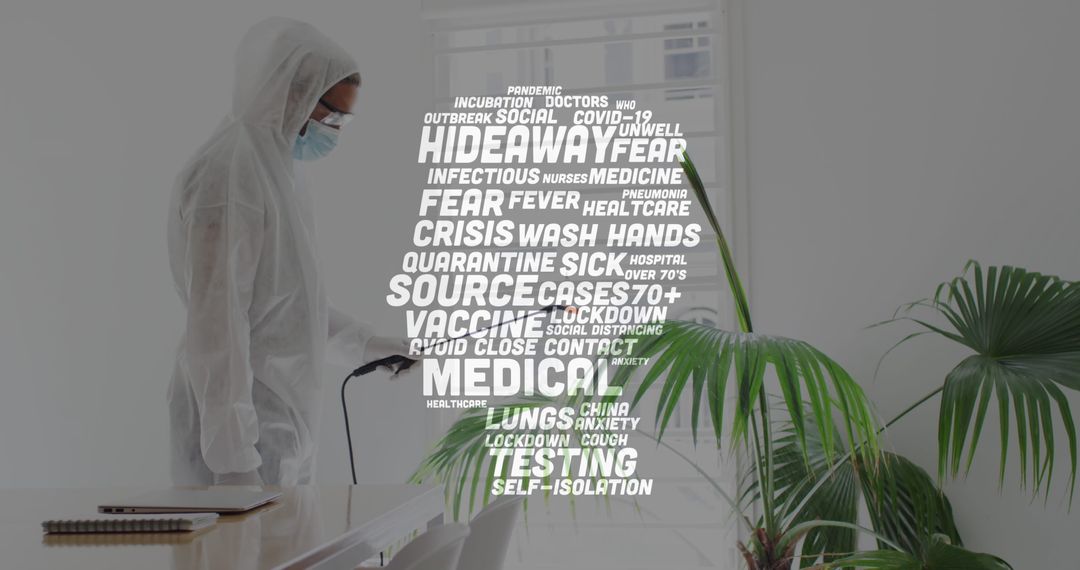 Healthcare Worker Sanitizing Office During Pandemic