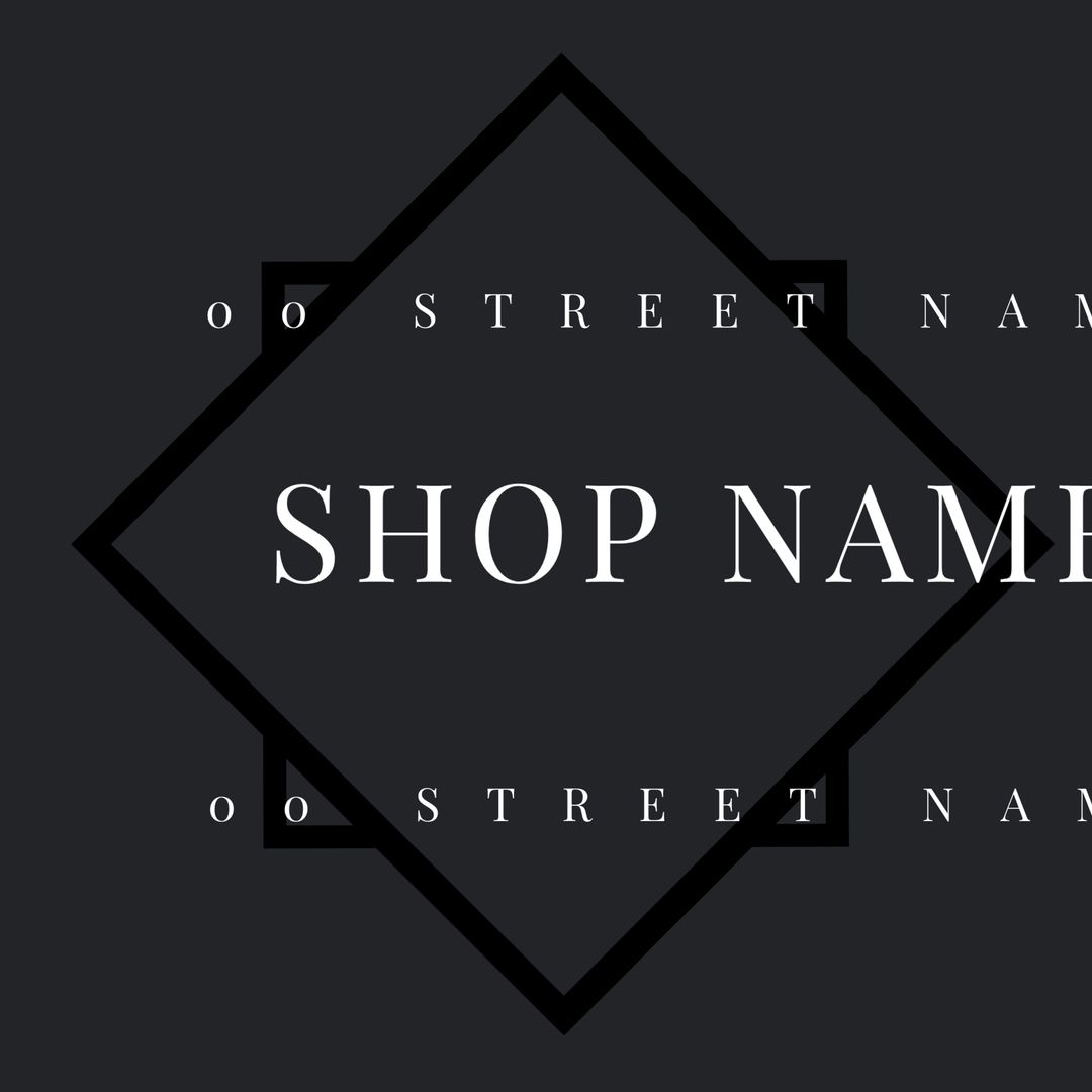 Modern Diamond Frame Shop Signage Design Template