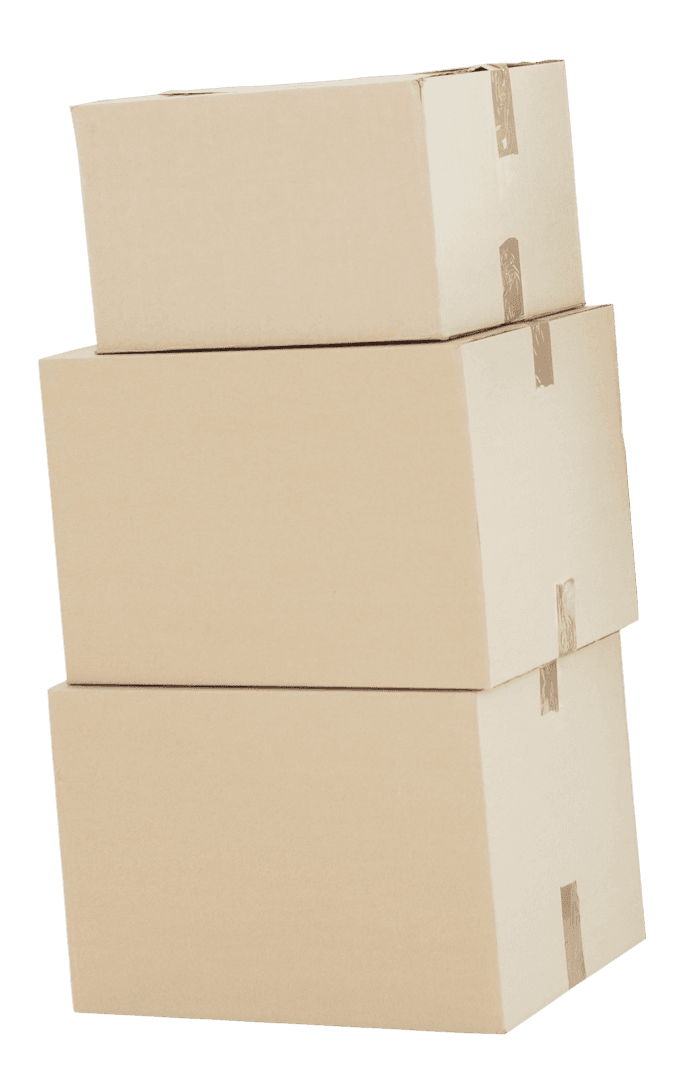 Stack of Cardboard Boxes on Transparent Background