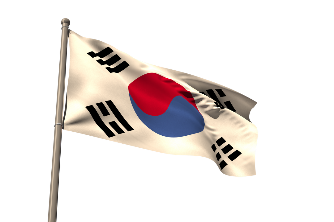 South Korean Flag Waving on Transparent Background - Download Free Stock Images Pikwizard.com