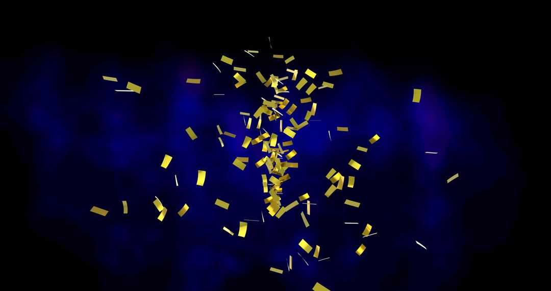 Gold Confetti Floating Over Blue and Black Background - Free Images, Stock Photos and Pictures on Pikwizard.com