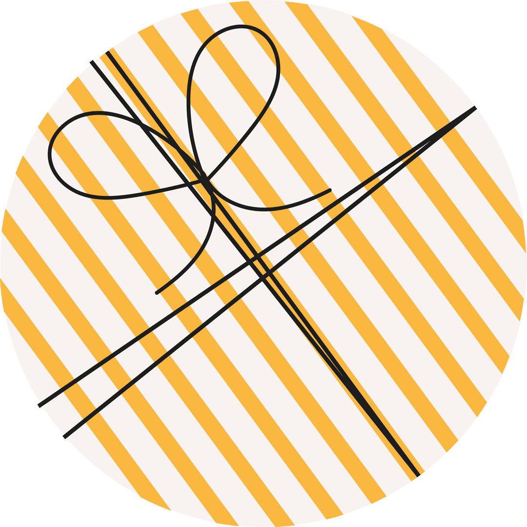 Transparent Stylized Ribbon Motif on Yellow Striped Background