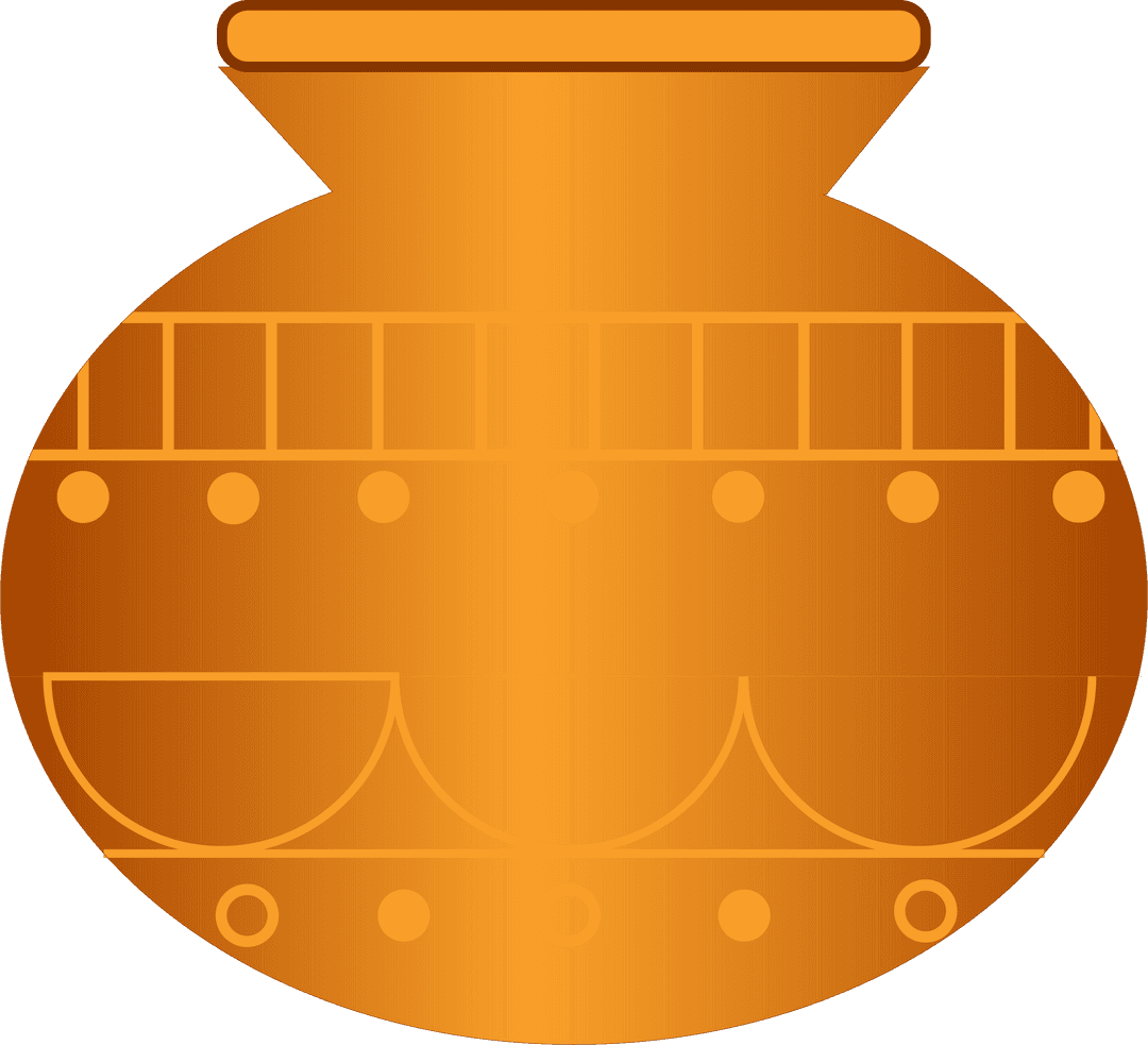 Minimalist Transparent Art Deco Clay Vase Icon with Geometric Patterns