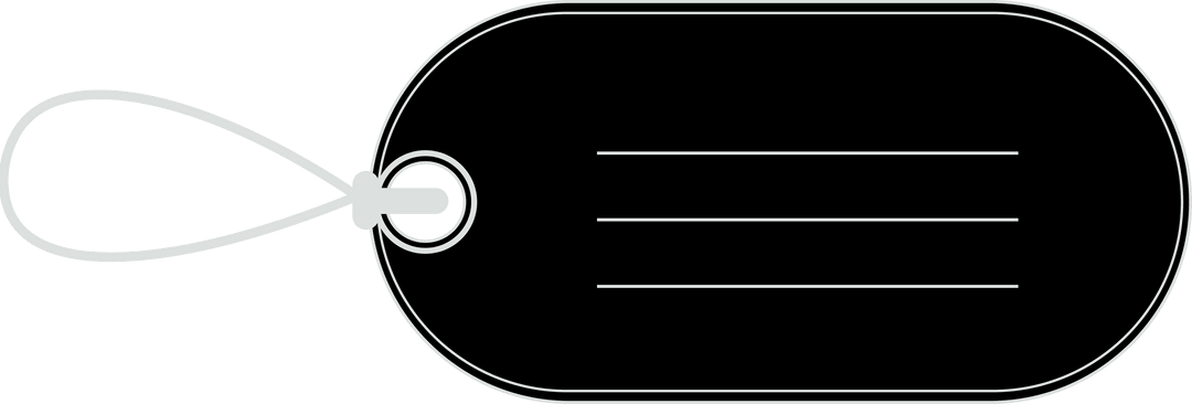 Blank Luggage Tag with Transparent Background for Labels or DIY Projects